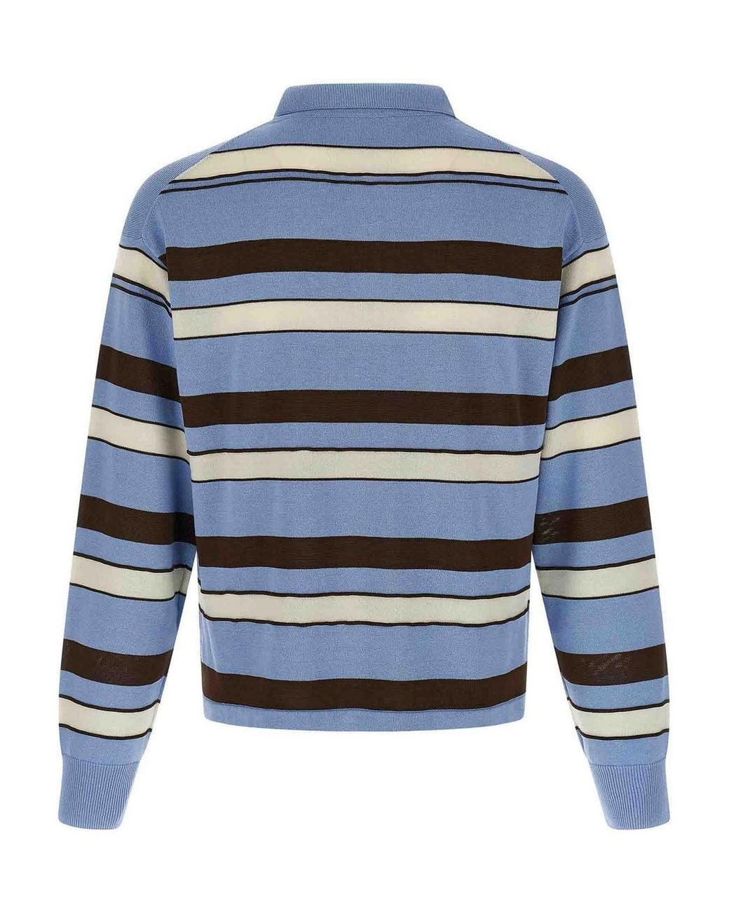 J.W. Anderson Blue Multi Color Logo Striped Polo for men