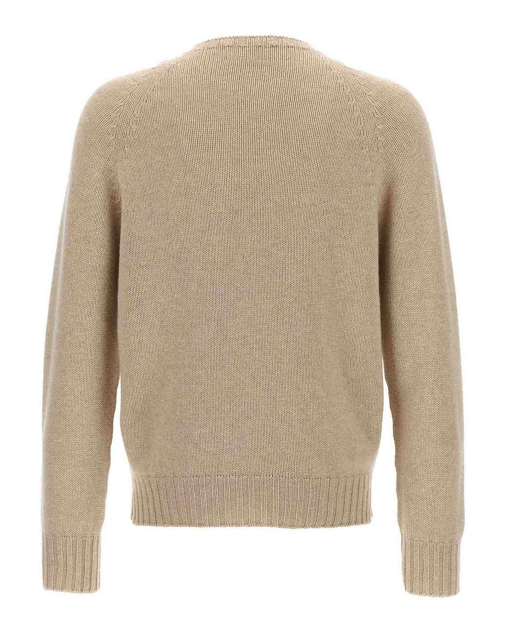 Ma'ry'ya Natural Crew-Neck Sweater for men