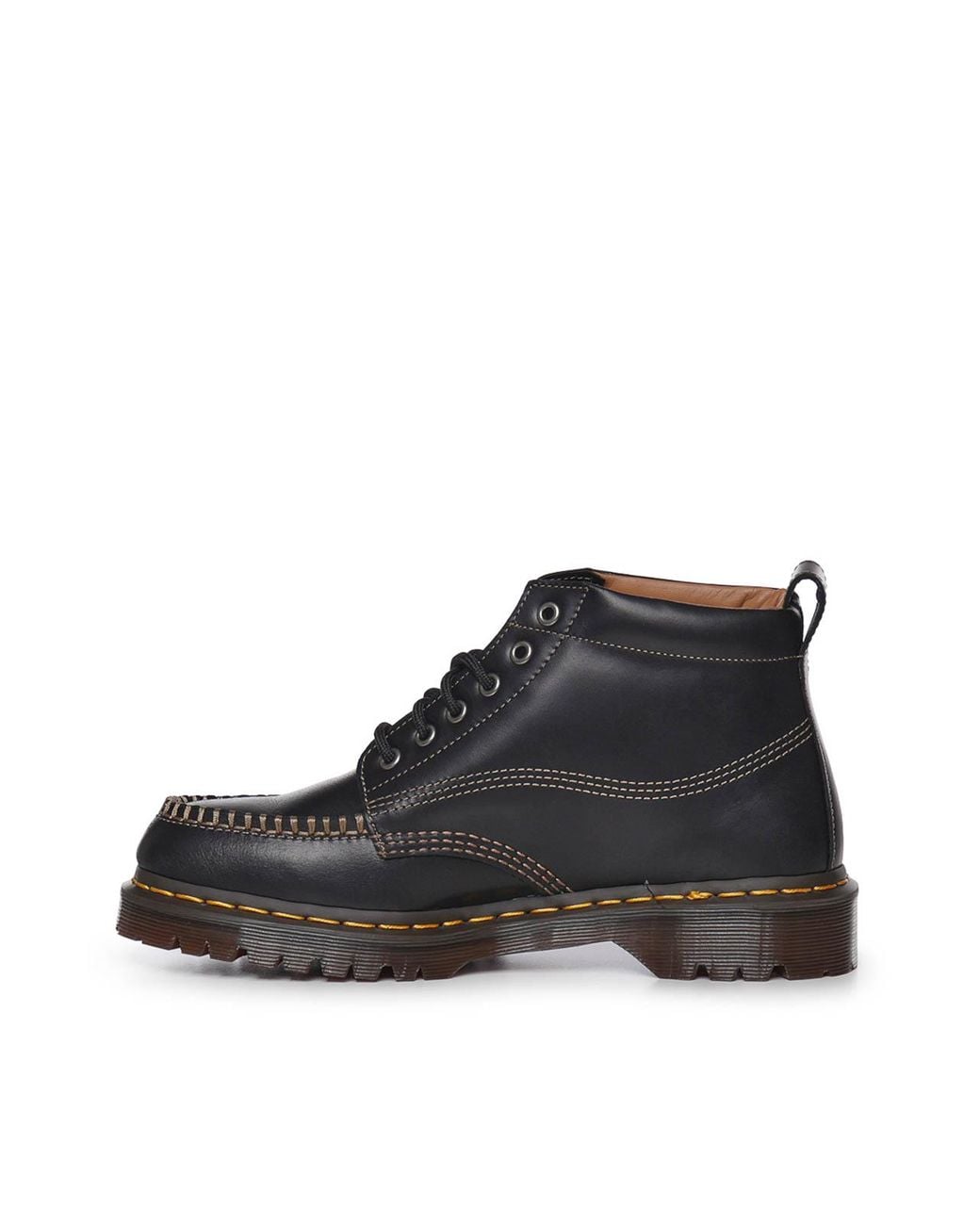Dr. Martens Black Lowell Leather Moc-Toe Chukka Boots for men