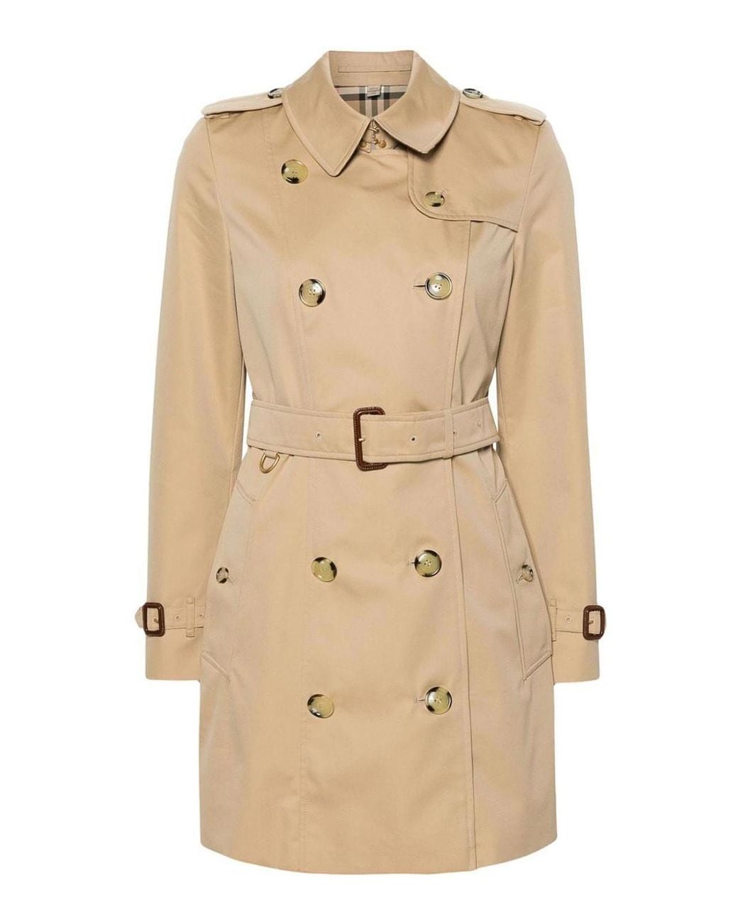 Burberry Natural Double-Breasted Trench Coat