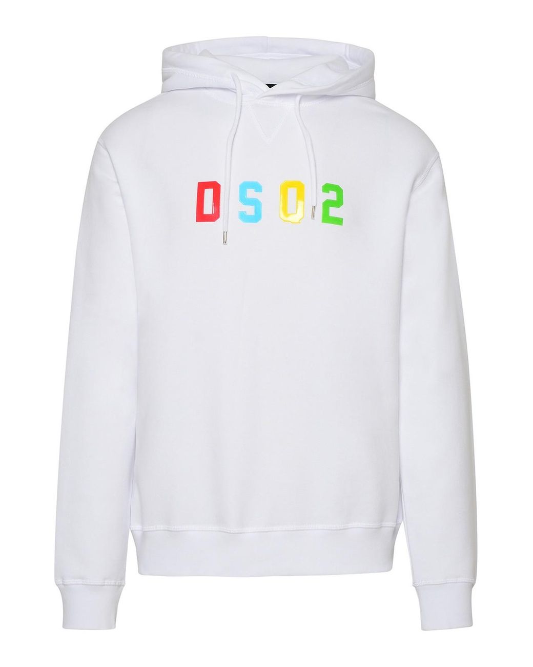 DSquared² White Multicoloured Dsq2 Logo Hoodie for men