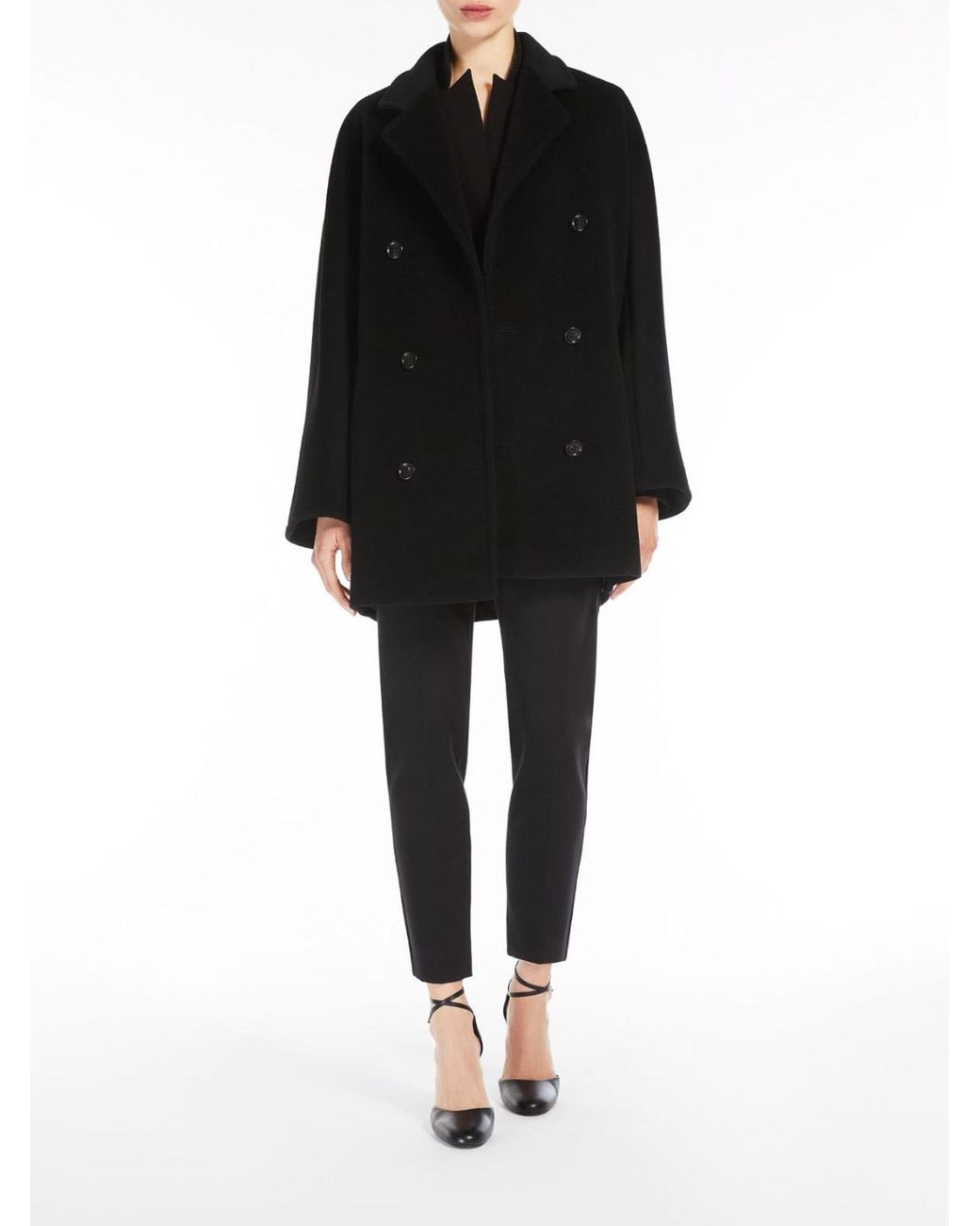 Max Mara Black Rebus Coat 101801 Short Icon Coat