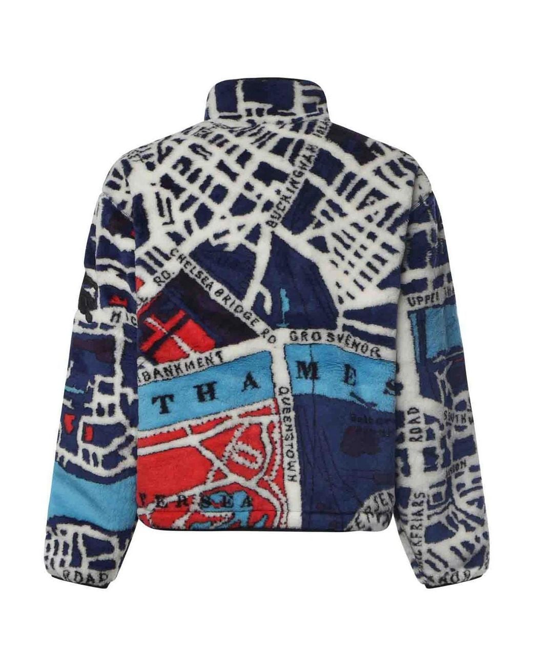 Burberry Blue Fleece Jacket With London Map for men