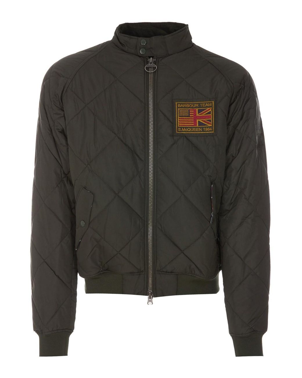 Barbour Black Quilted Bomber Jacket for men