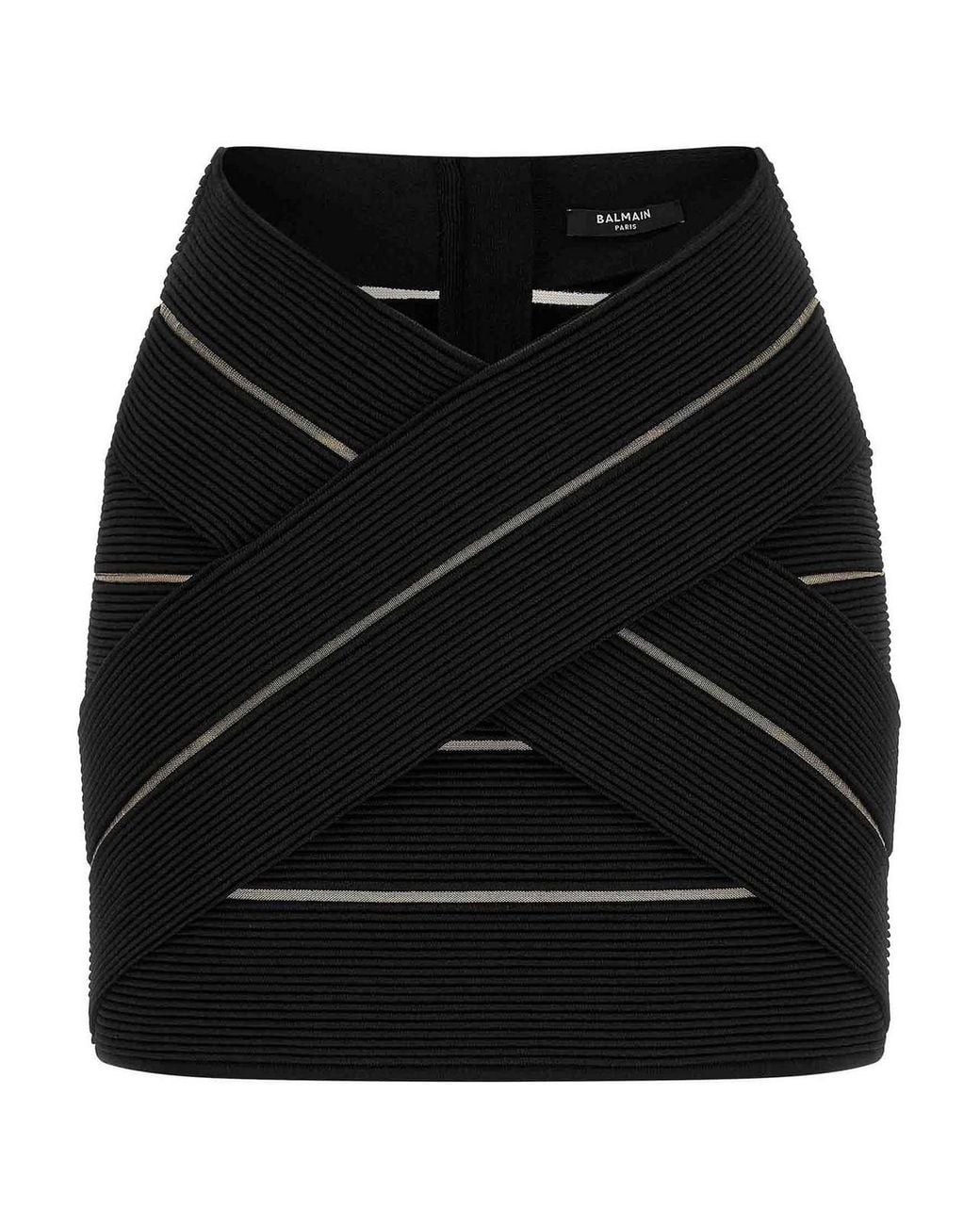 Balmain Black V-Shaped Waist Skirt