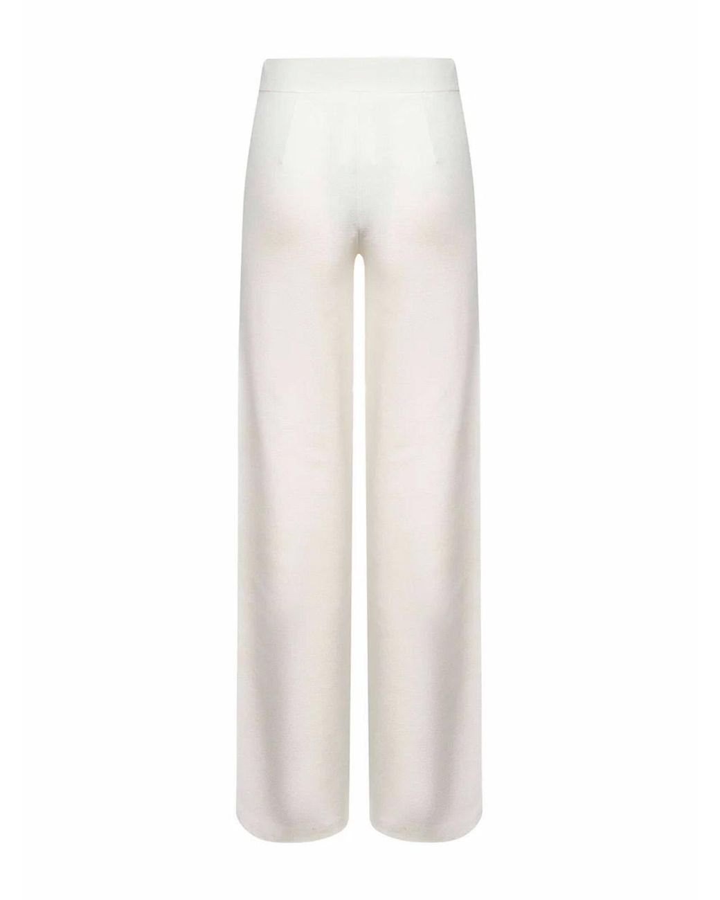 Max Mara White Stretch Knit Marzia Straight Trousers