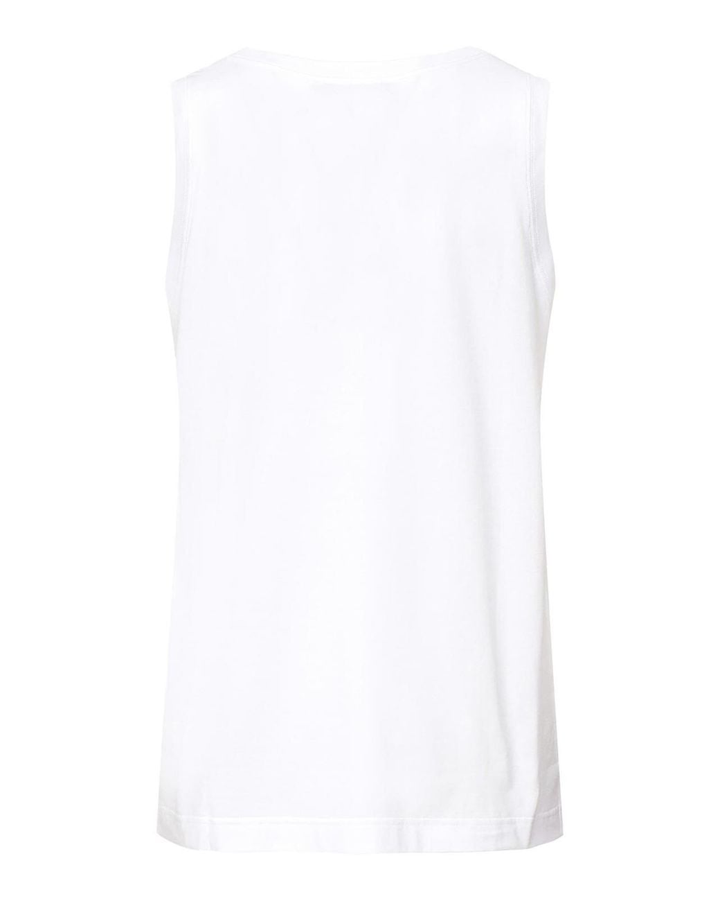 Dolce & Gabbana White Oversized Tank Top With Logo Plaque for men