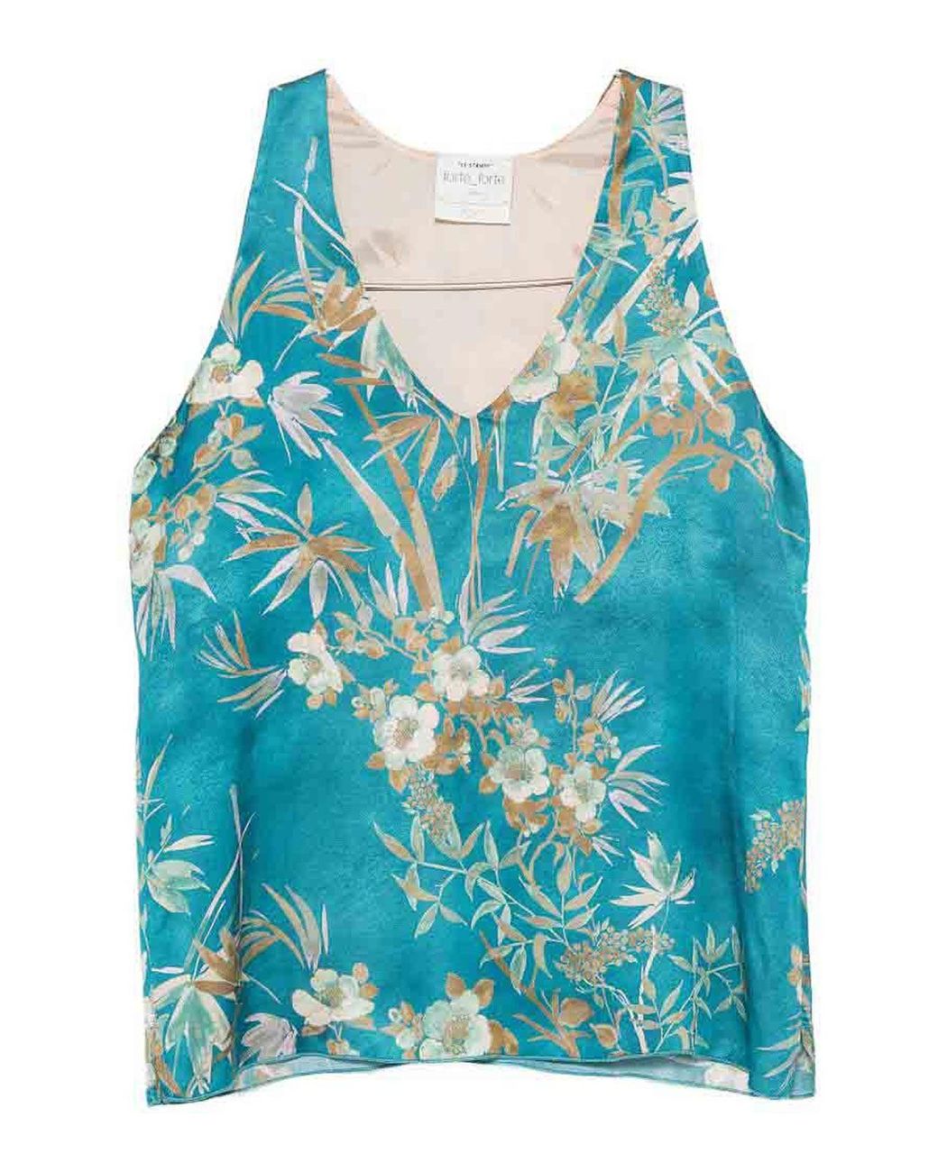 Forte_forte Blue Printed Satin Top