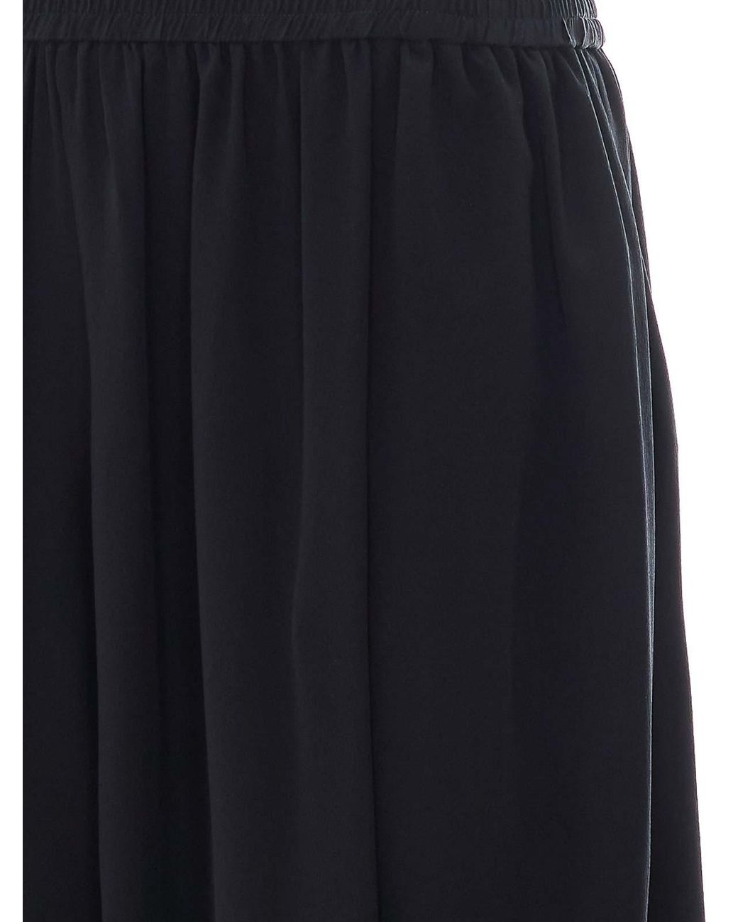 Chloé Black Fluid Pleated Crepe De Chine Pants