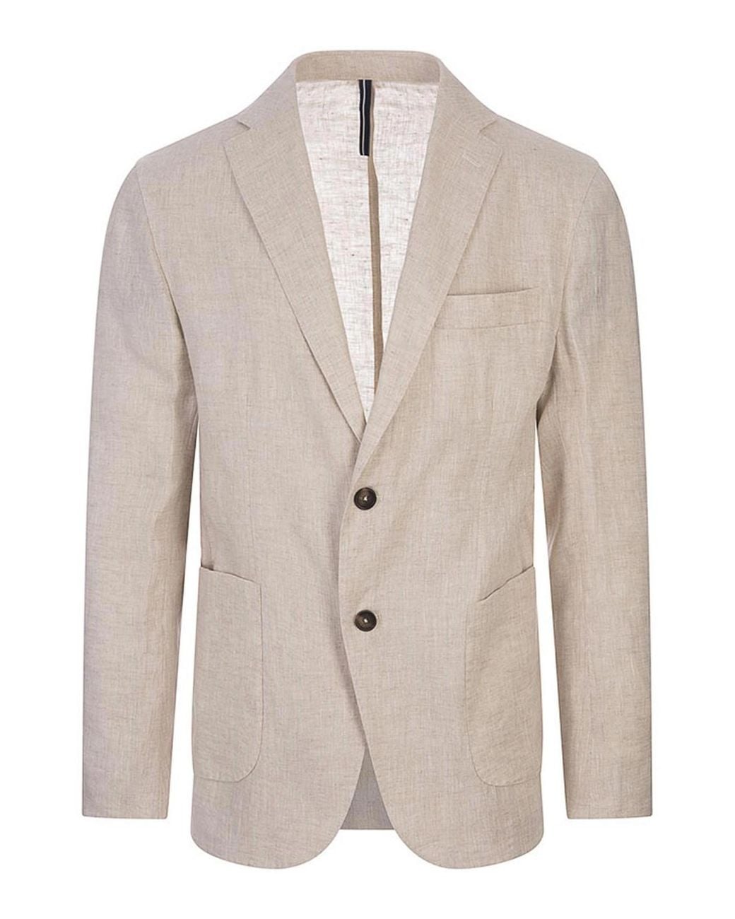 RUSSO CAPRI Natural Linen One-Breasted Blazer for men