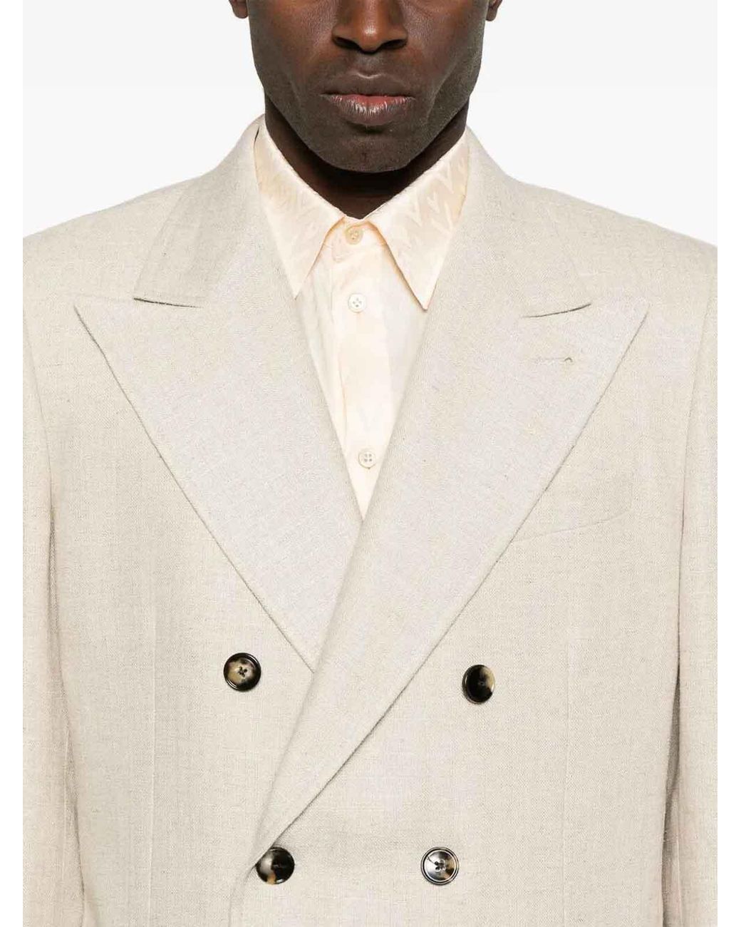 Valentino White Double-Breasted Jacket for men