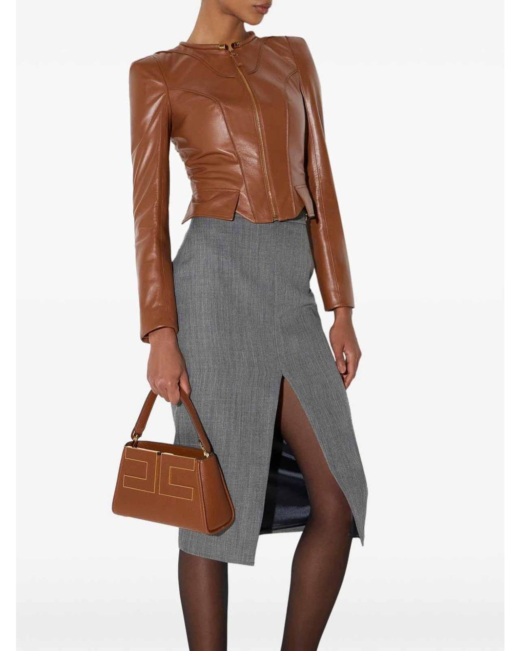 Elisabetta Franchi Brown Handbag