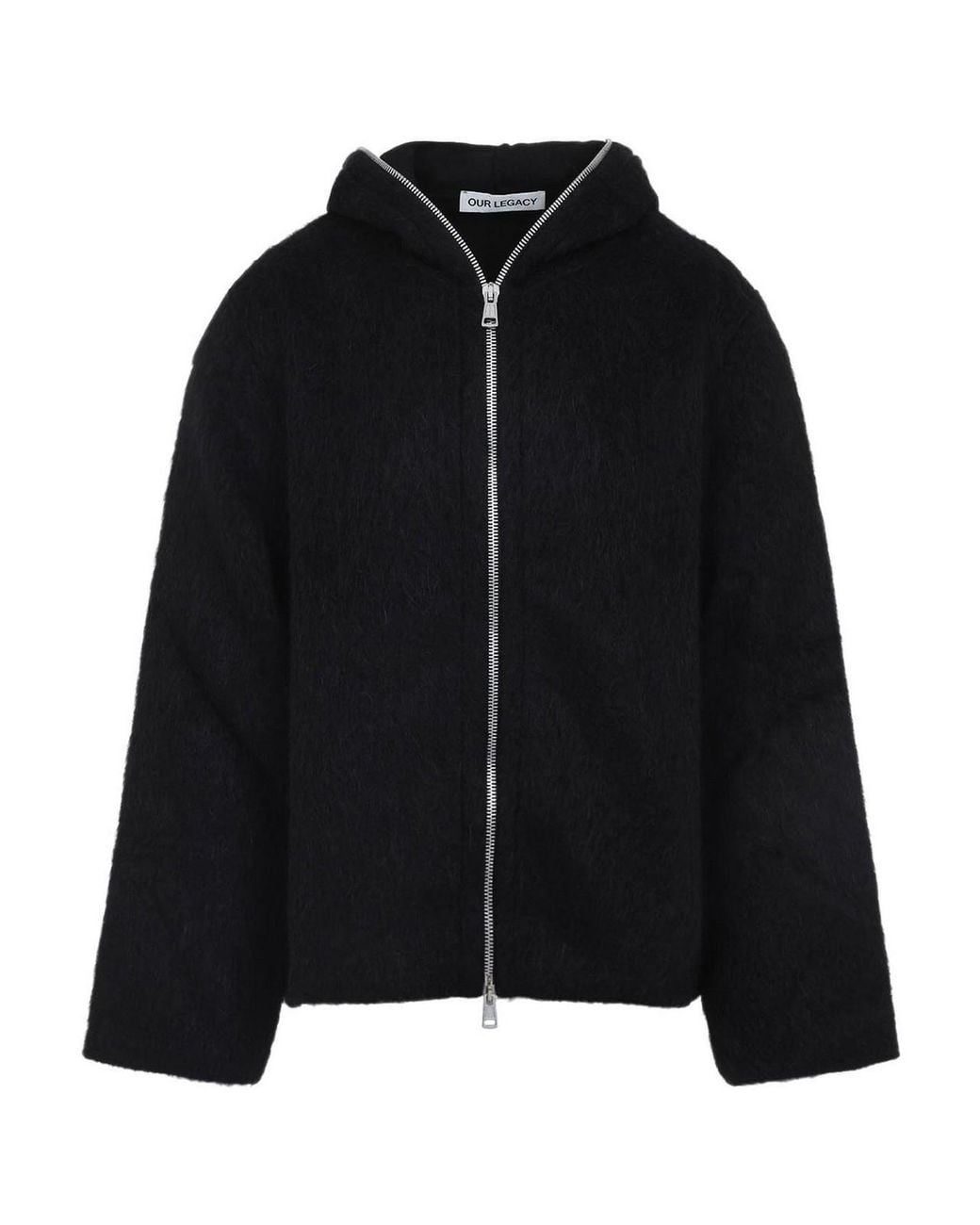 Our Legacy Black Full Zip Hood Sweatshirt for men