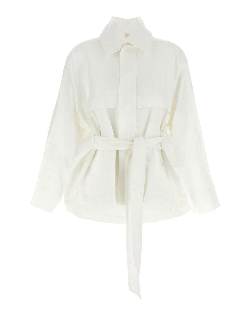 Pleats Please Issey Miyake White 'Hempen' Jacket