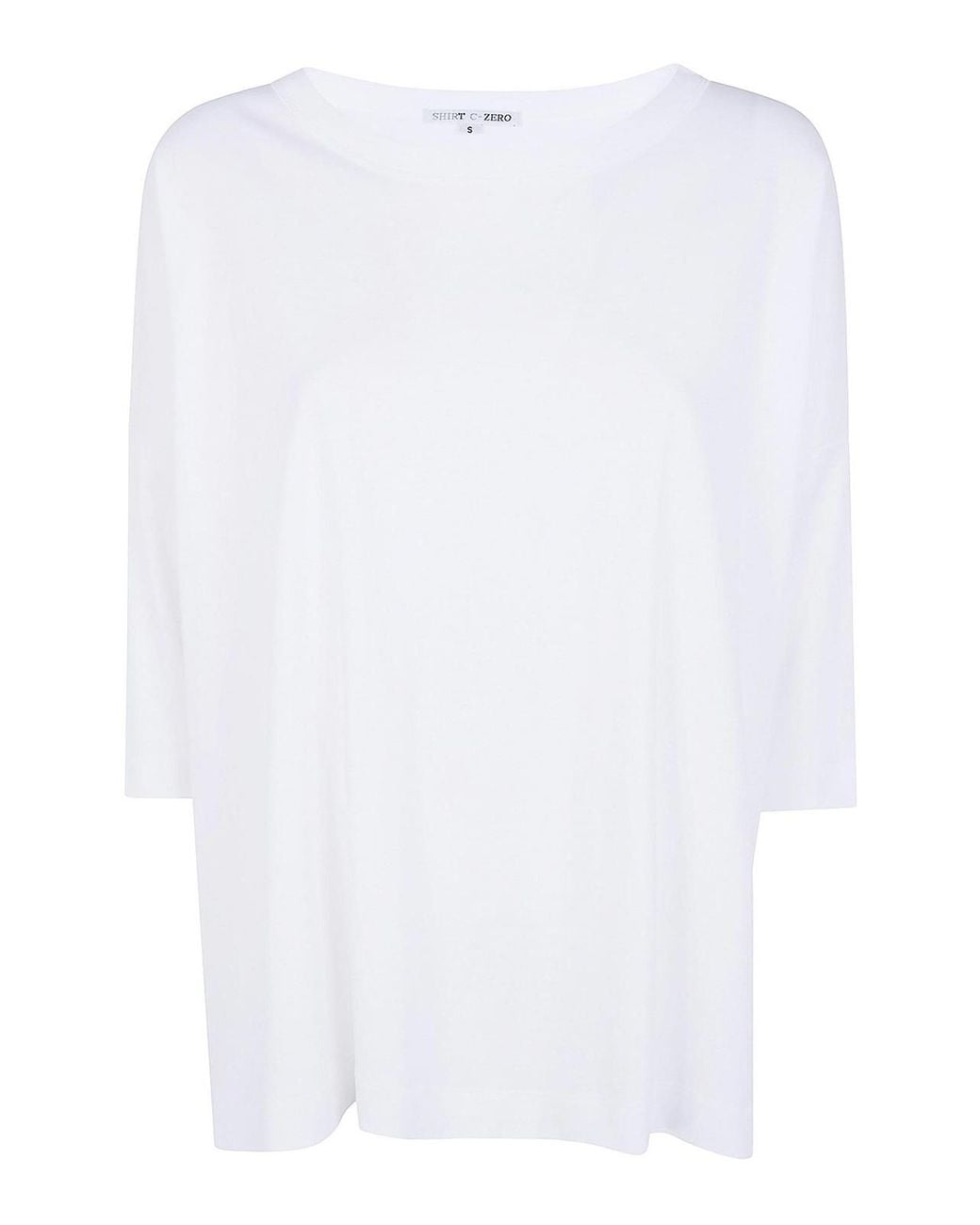 Shirt C-zero White Oversized Boat Neck T-Shirt