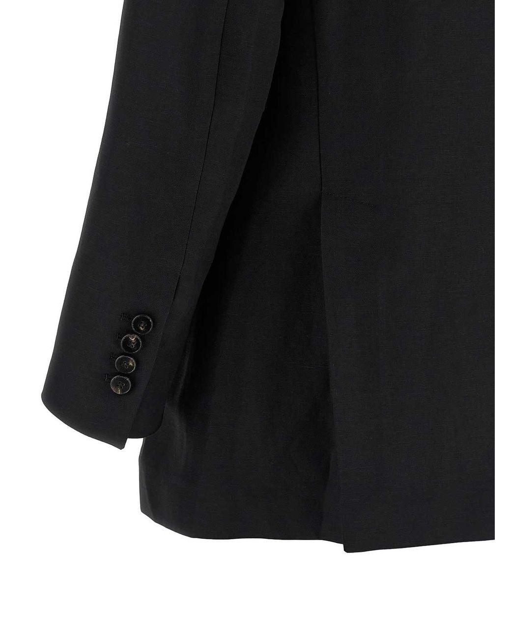 Alberto Biani Black Linen Viscose Blazer