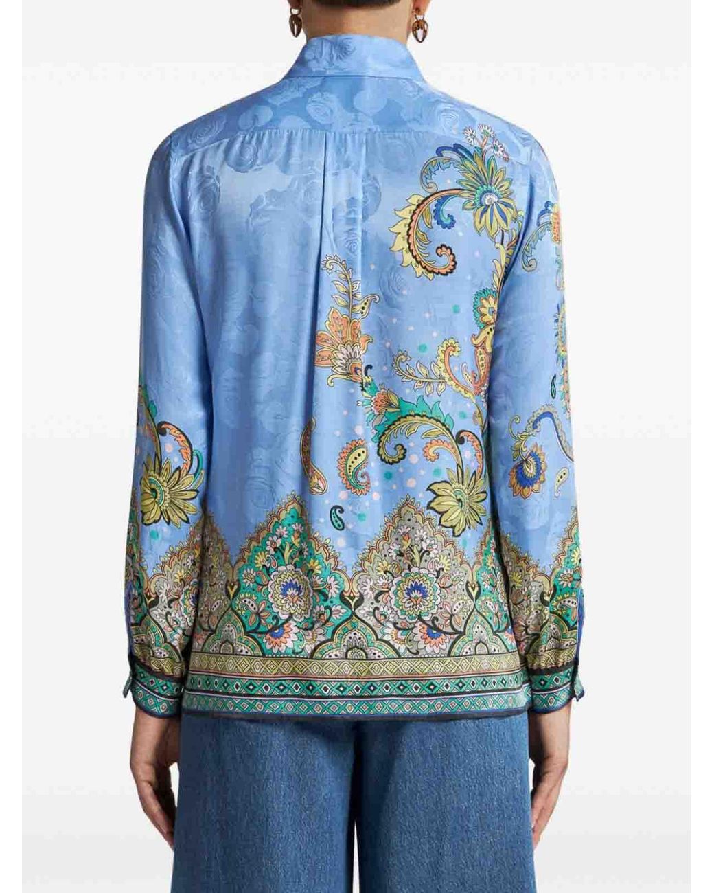 Etro Blue Paisley Print Shirt