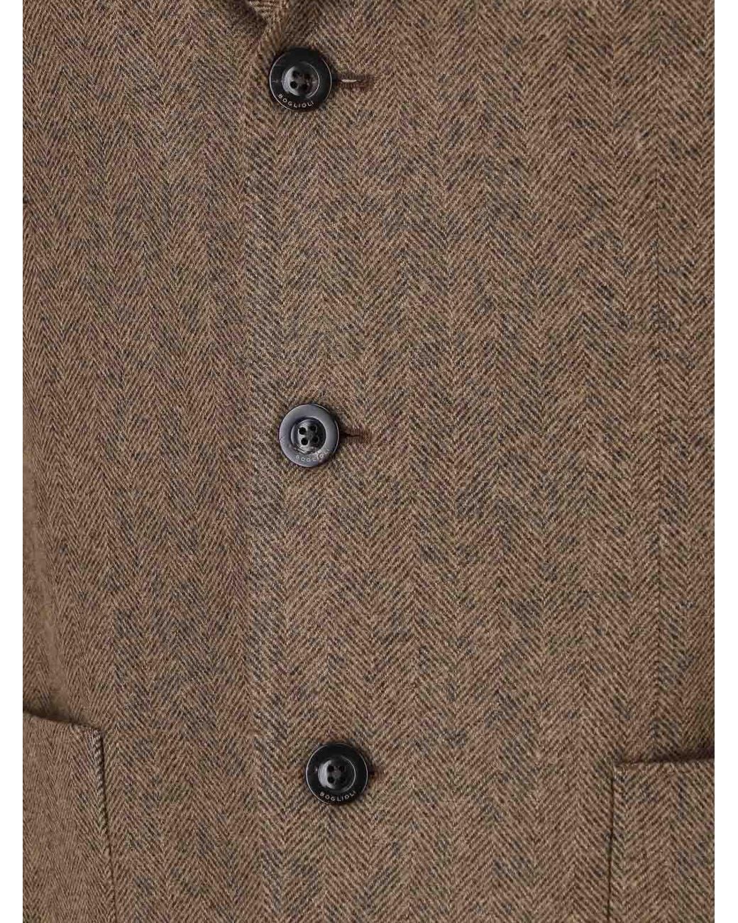 Boglioli Brown Single-Breasted Blazer for men