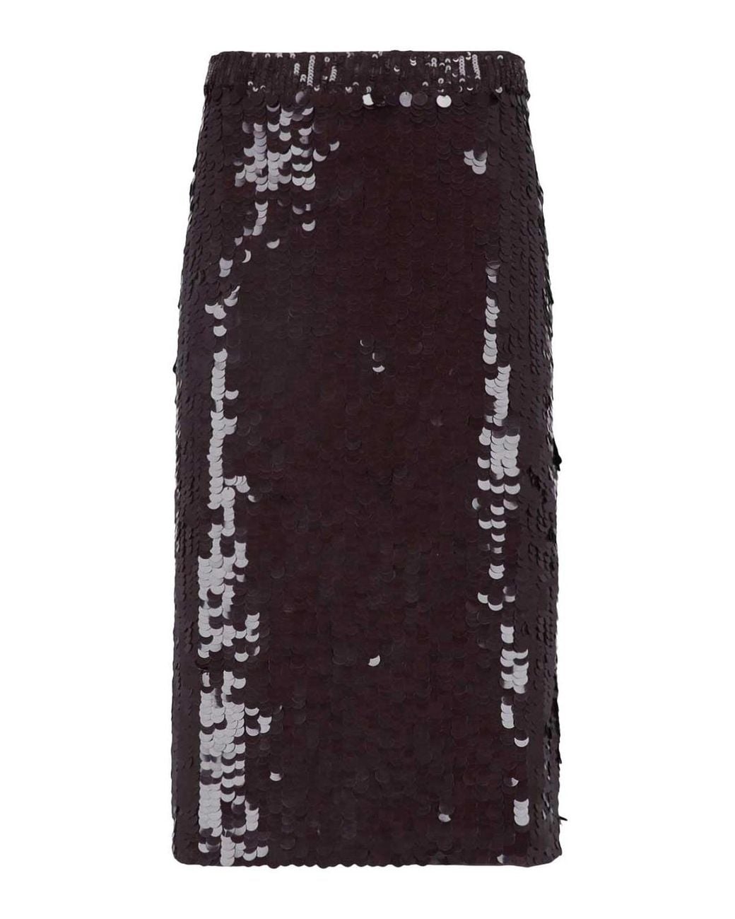P.A.R.O.S.H. Purple Sequin Midi Skirt