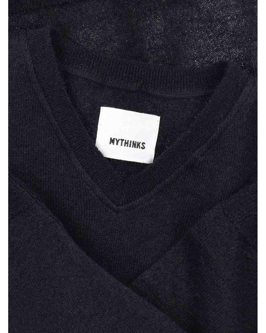 MYTHINKS Blue Alpaca Blend Sweater