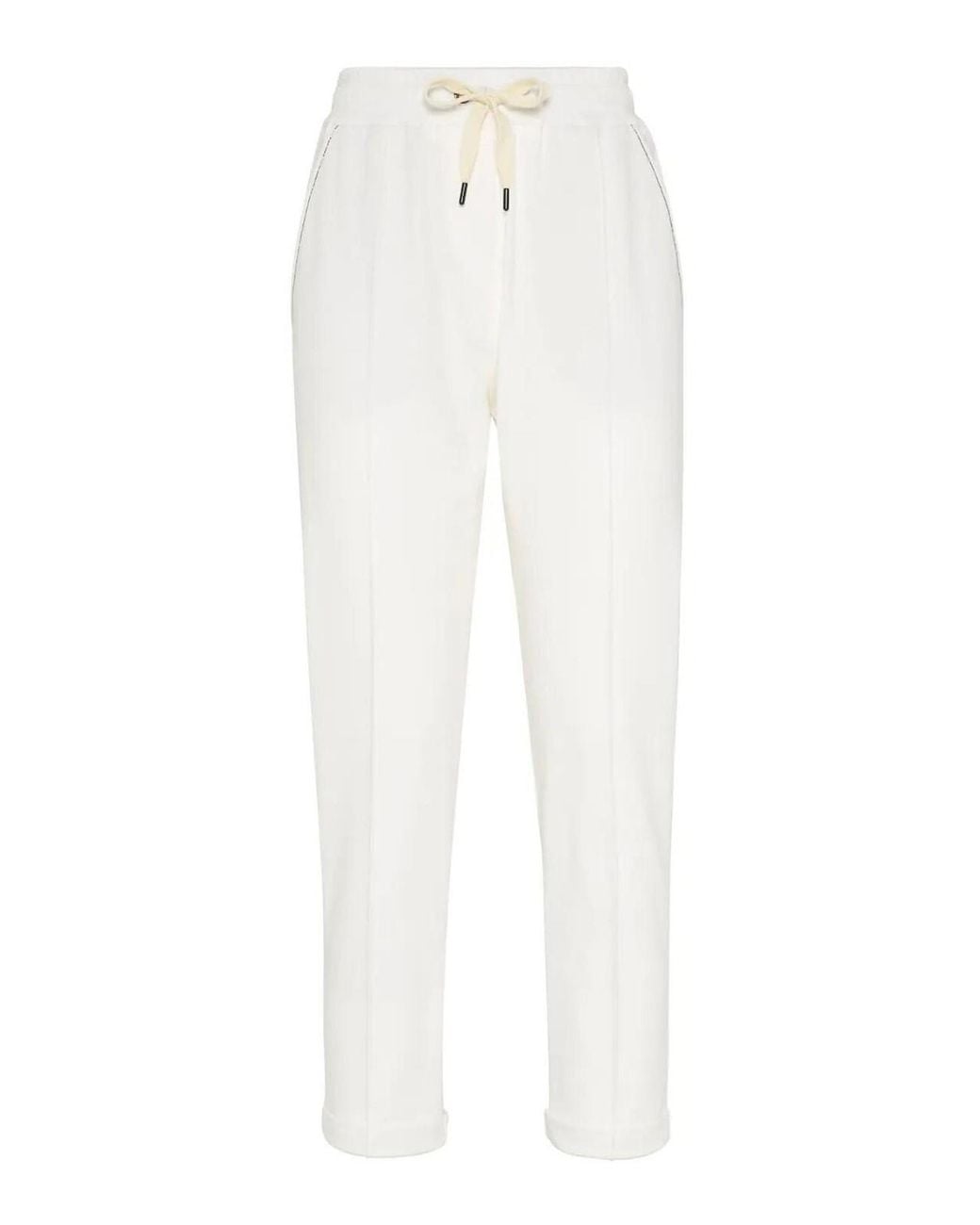 Brunello Cucinelli White Sports Trousers