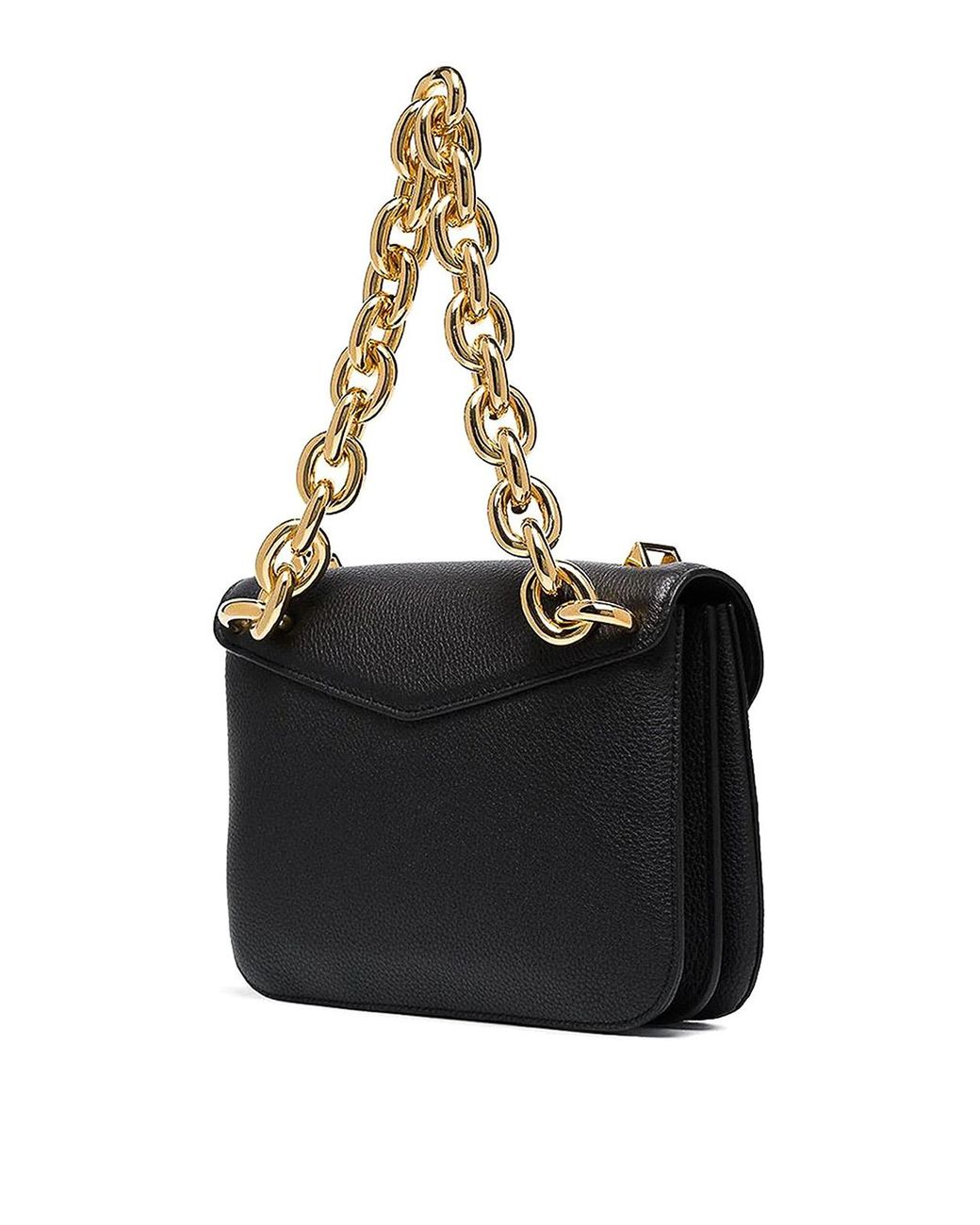 Bottega Veneta Black Leather Flap Bag