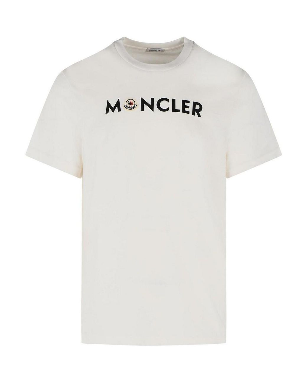 Moncler White Cotton T-Shirt for men