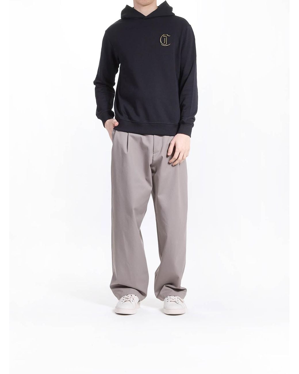 Just Cavalli Blue Jc Embroidery Lurex Sweatshirt for men