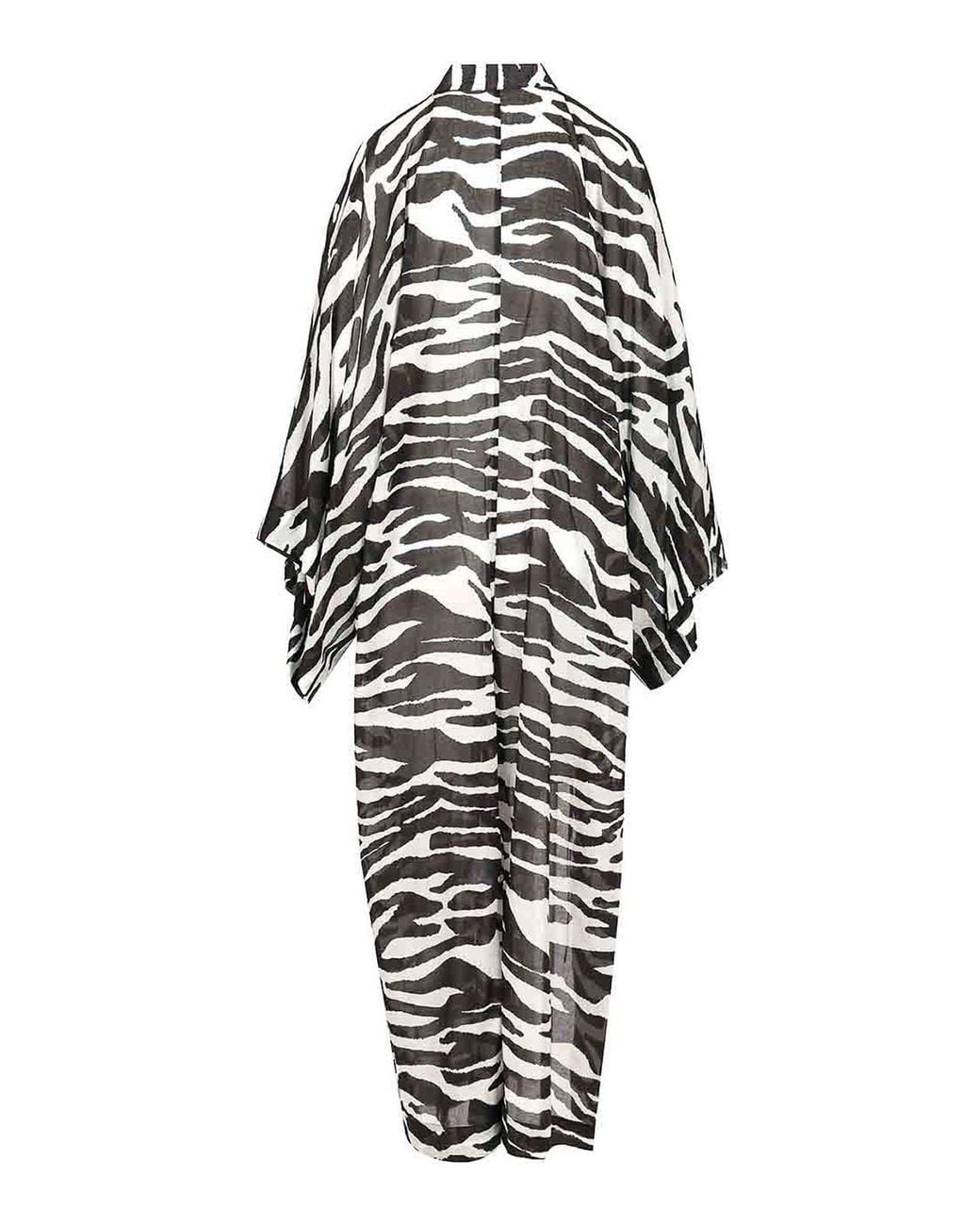 The Attico White Zebra Print Caftan