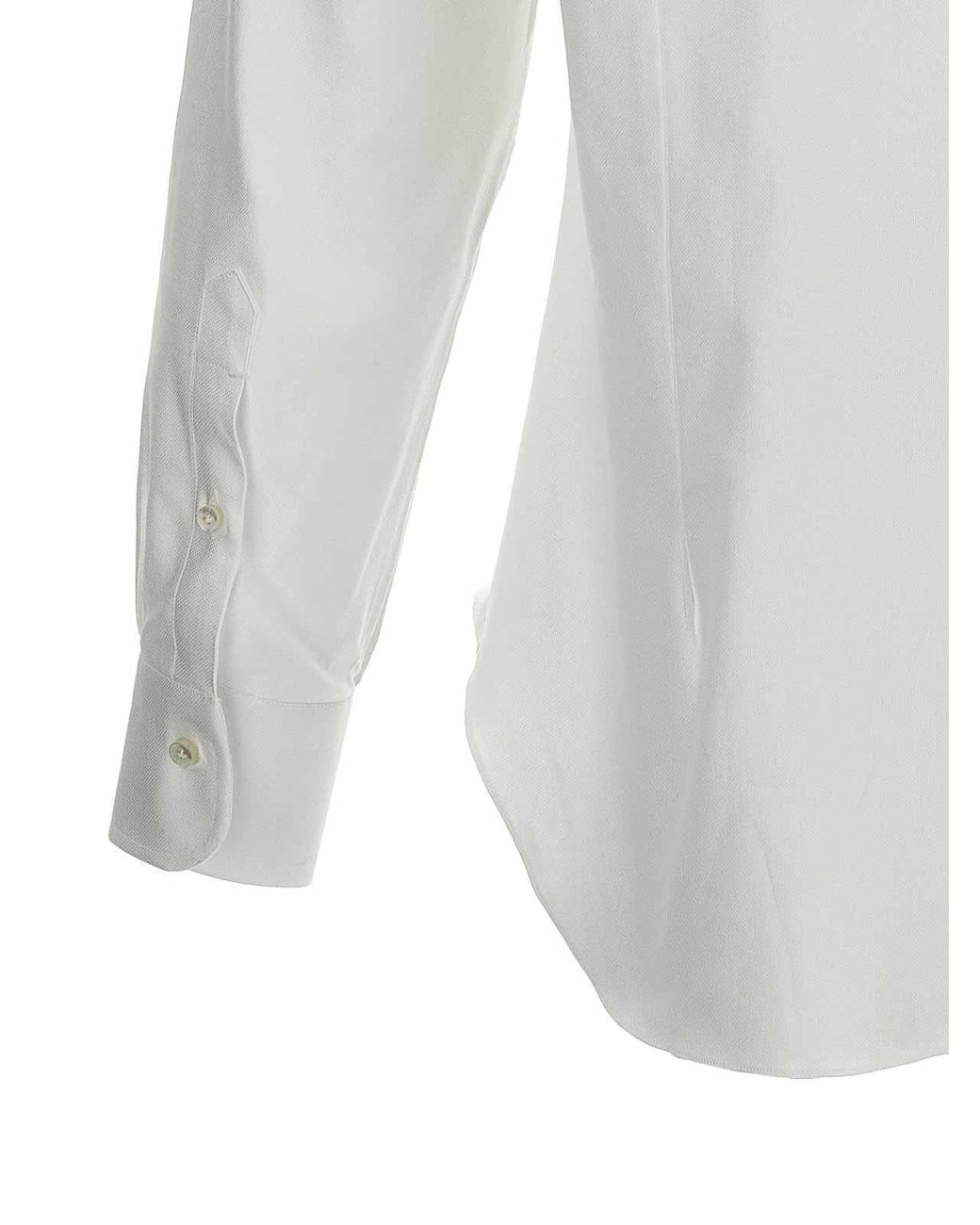 Barba Napoli White Cotton Shirt for men