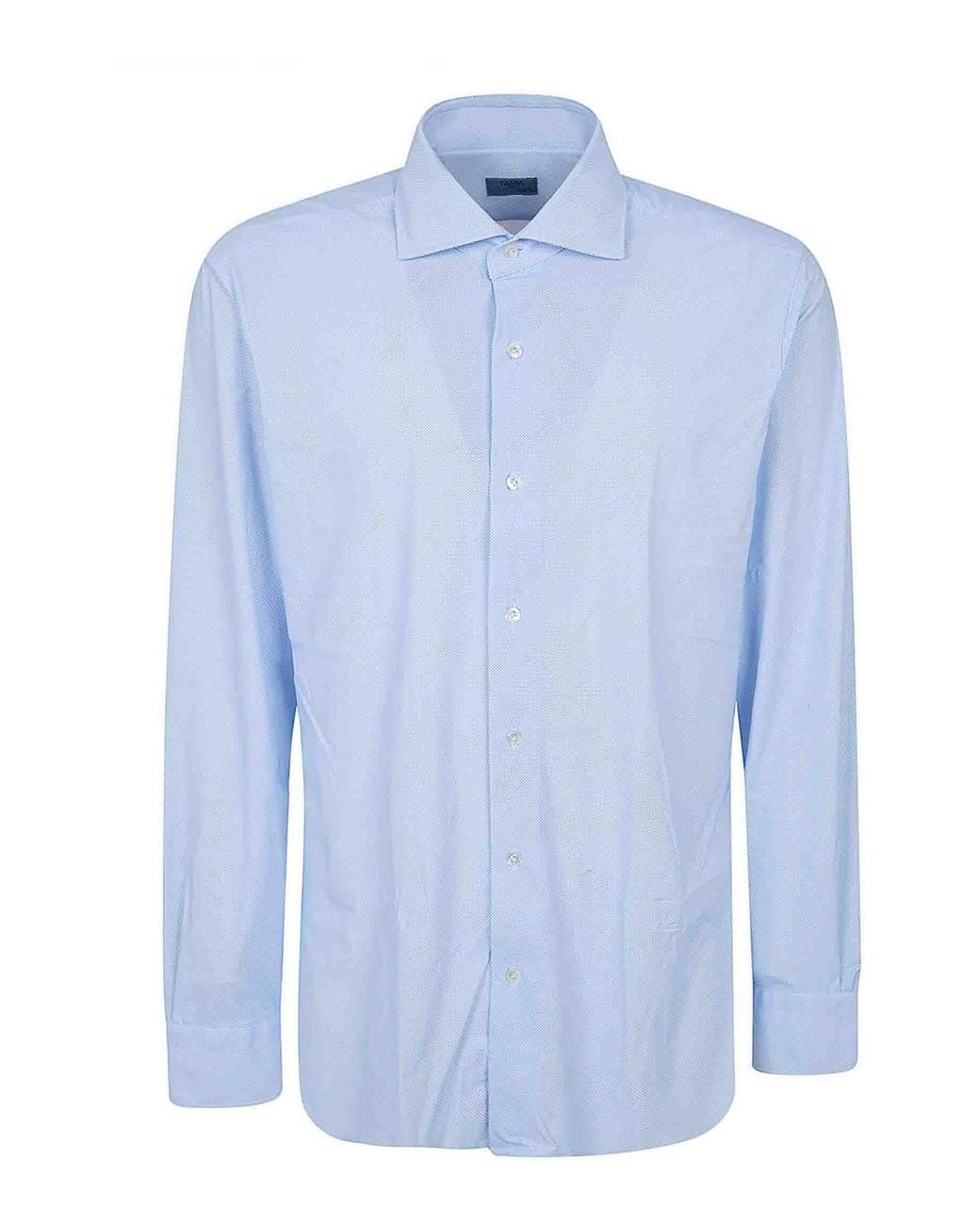 Barba Napoli Blue Neck Shirt for men