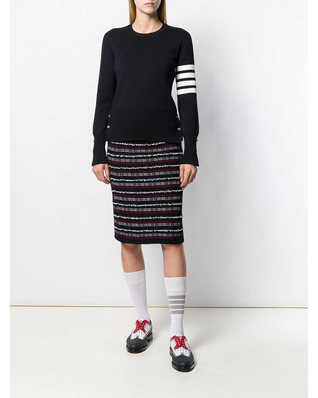 Thom Browne Black 4Bar Cotton Sweater
