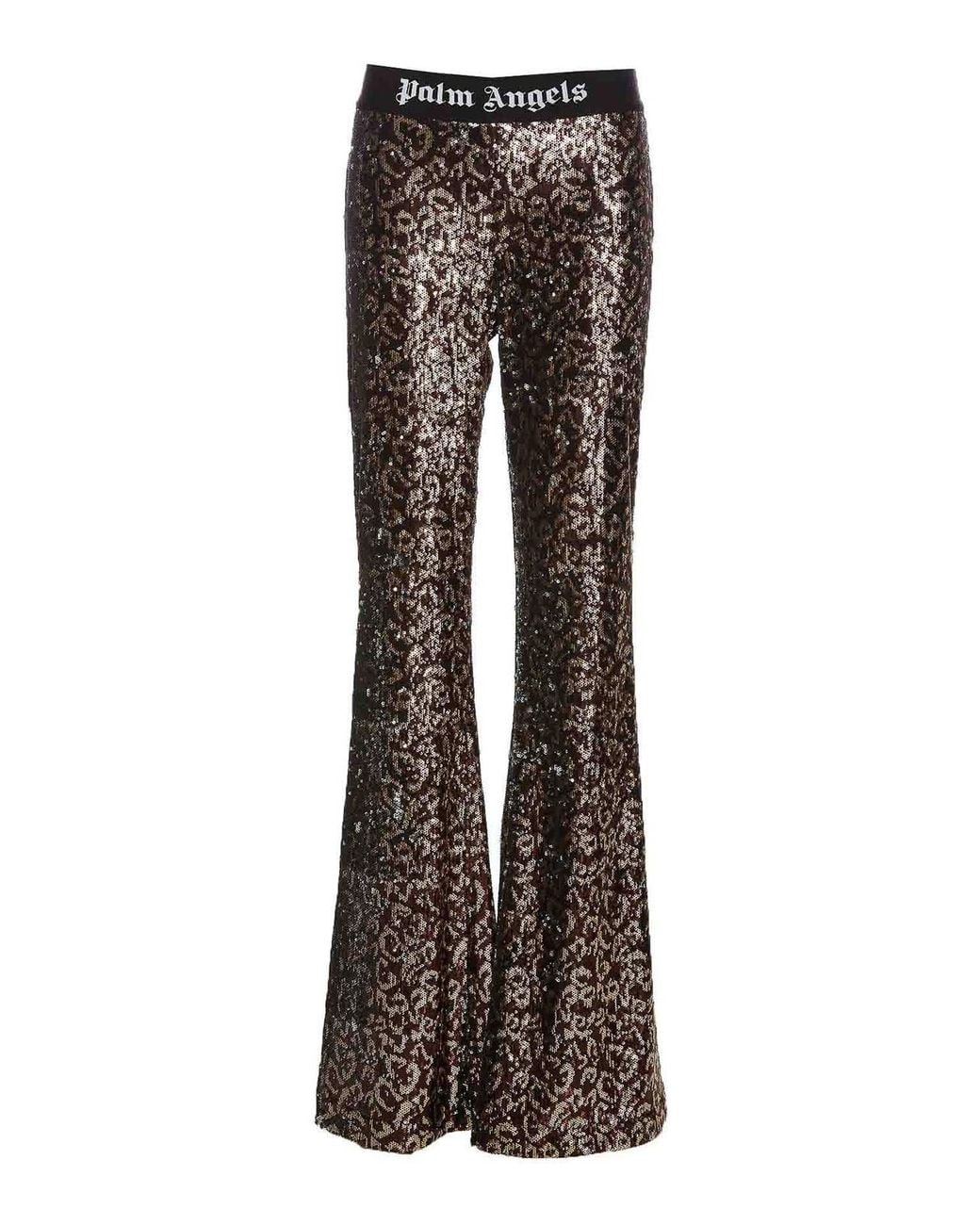 Palm Angels Brown Logo Tape Pants