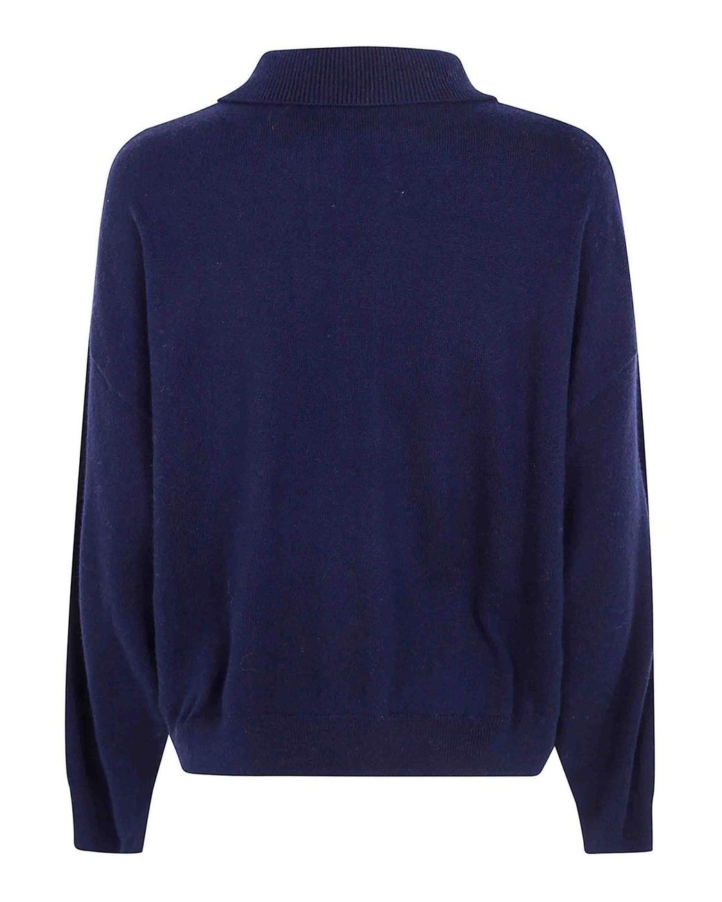 Seventy Blue Wool Cashmere Blend Polo Neck Sweater
