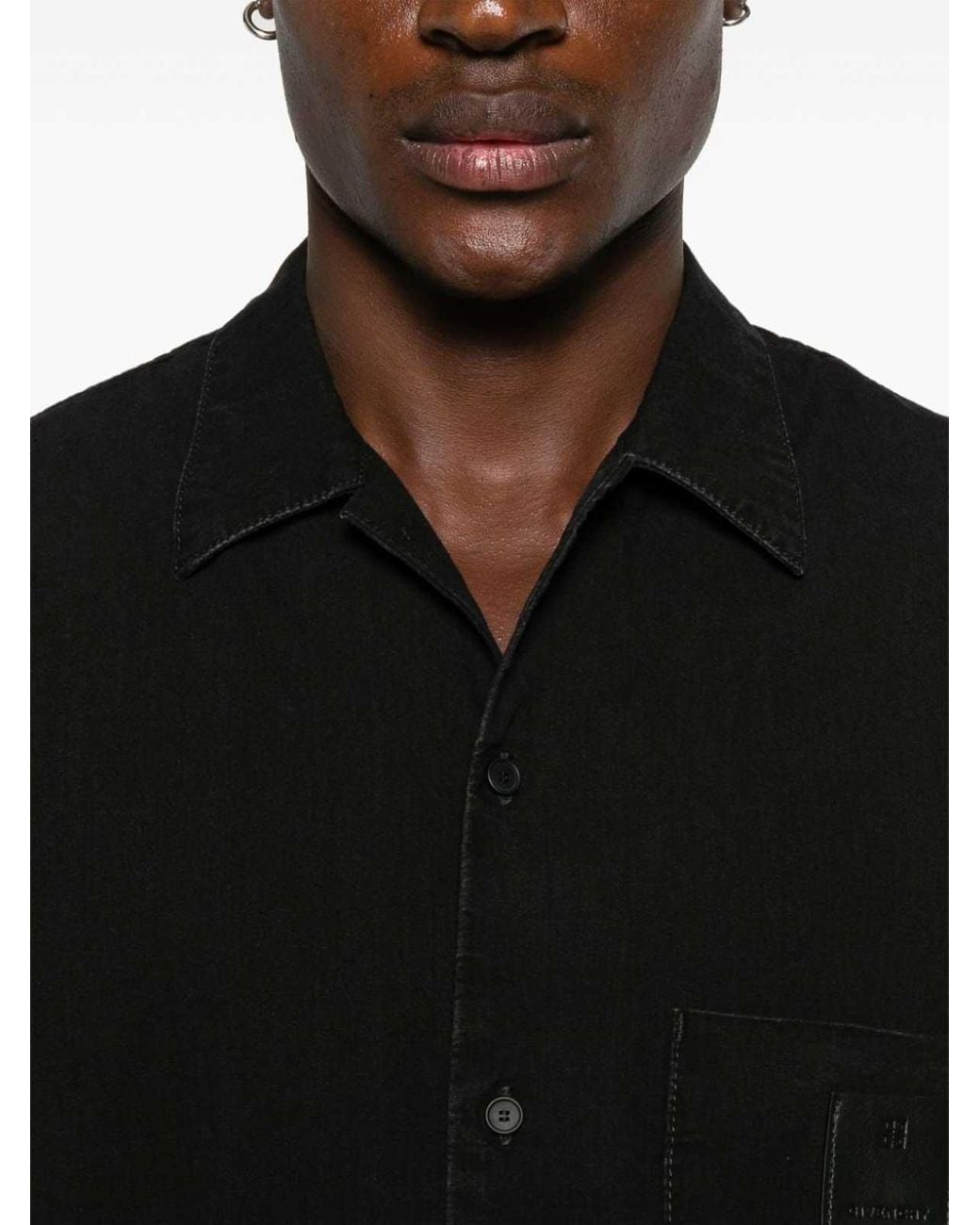 Givenchy Black Logo-Patch Shirt for men