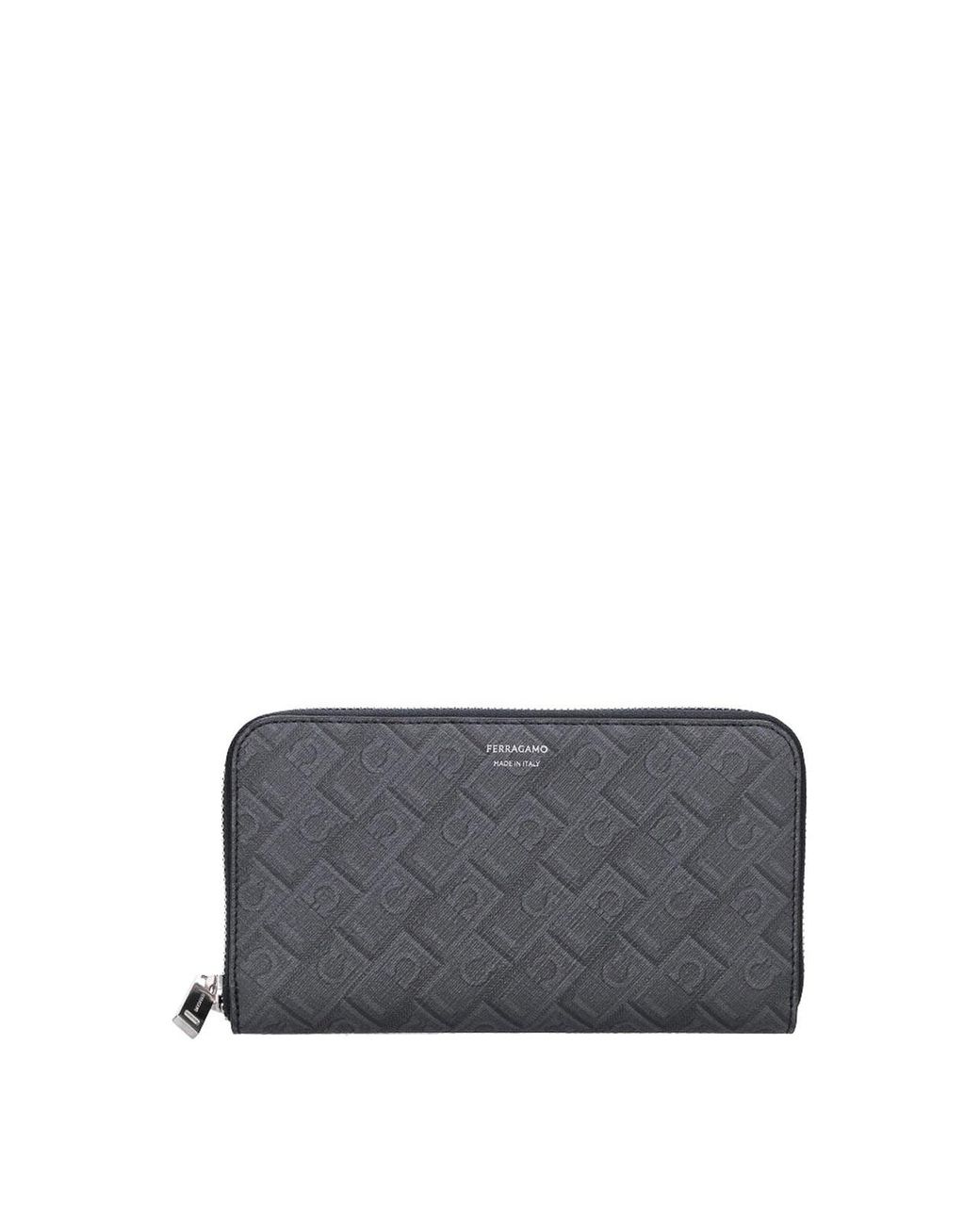 Ferragamo Gray Zip Wallet for men