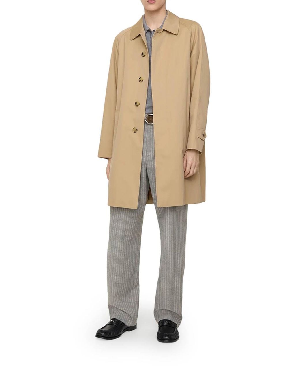Burberry Natural Car Coat Medio Heritage Camden for men