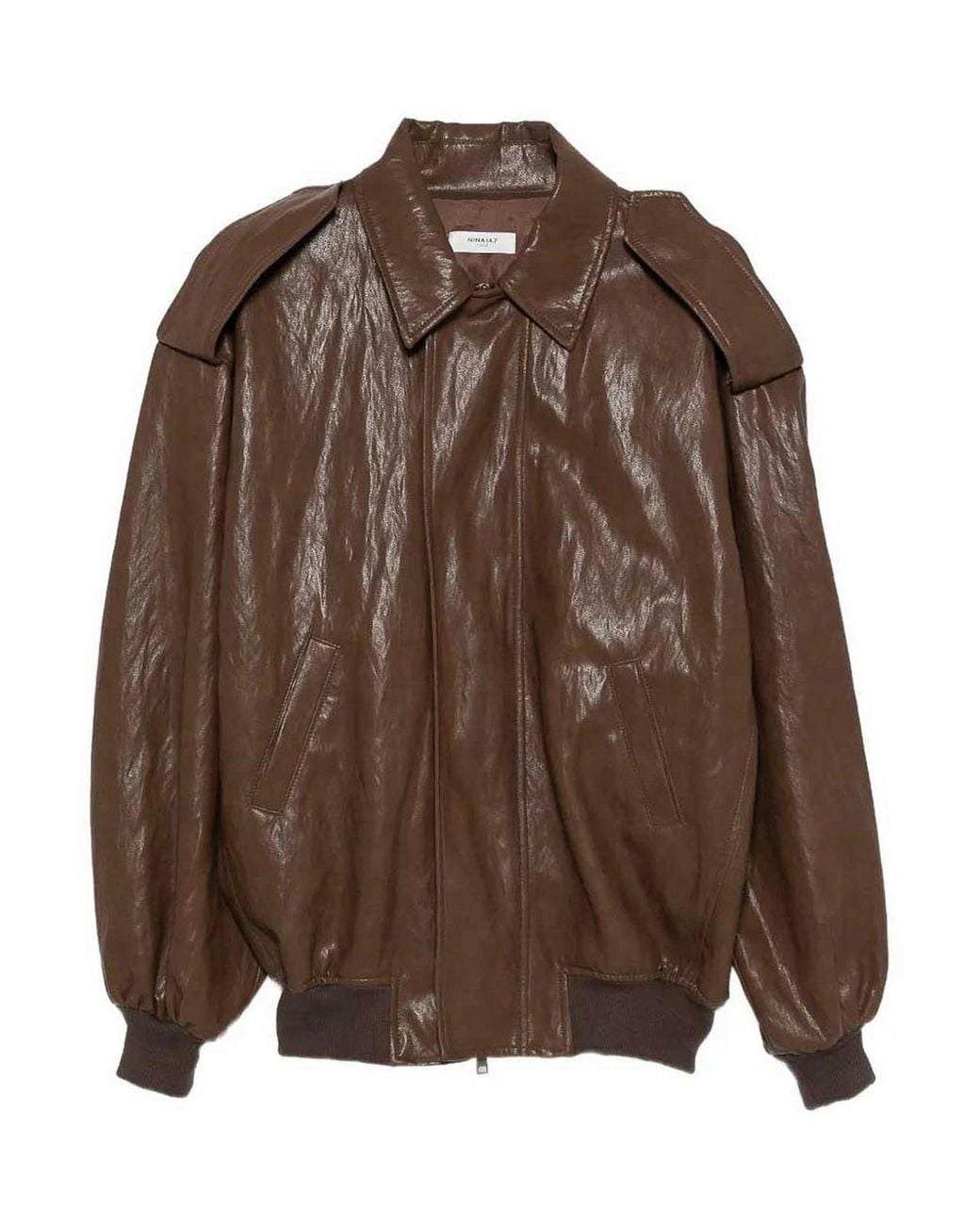 NINA 14.7 Brown Faux-Leather Jacket