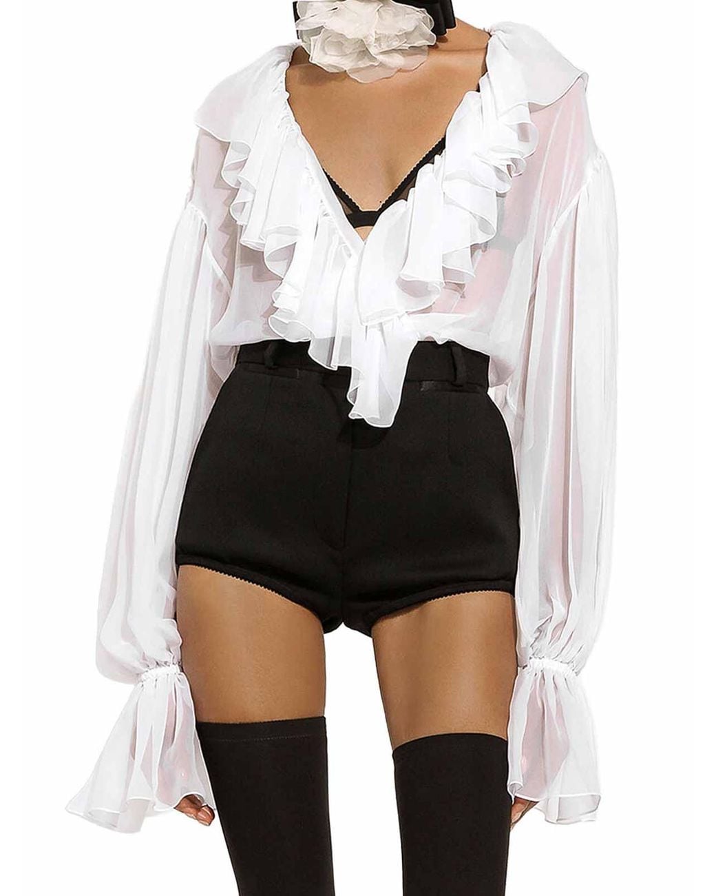 Dolce & Gabbana White Silk Top