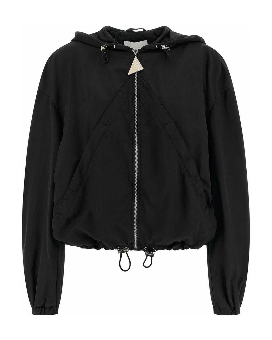 The Attico Black Hooded Bomber Jacket