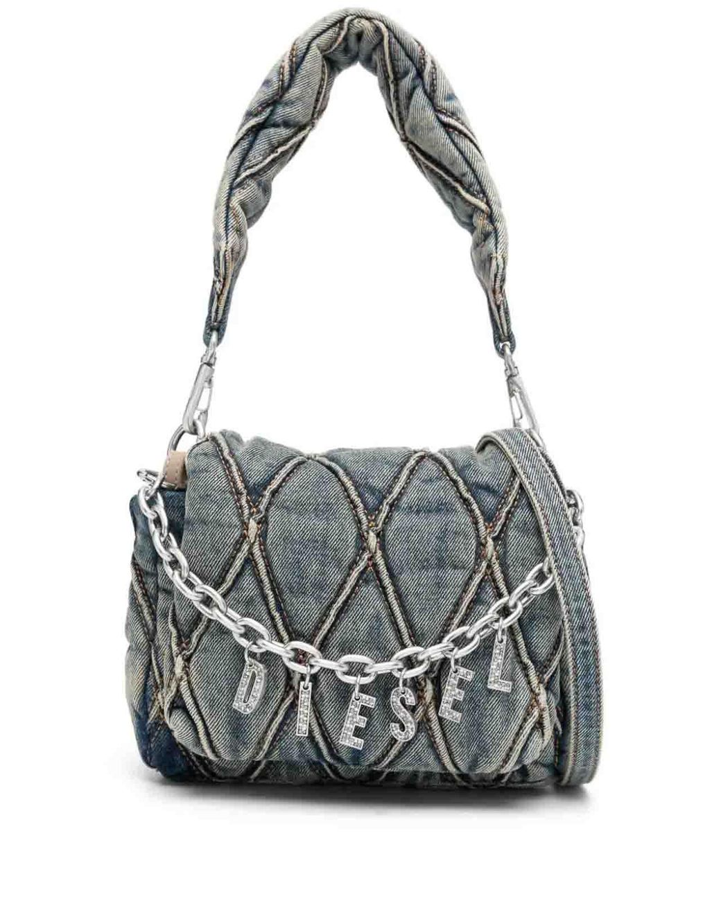 DIESEL Gray Charm-D Shoulder Bag