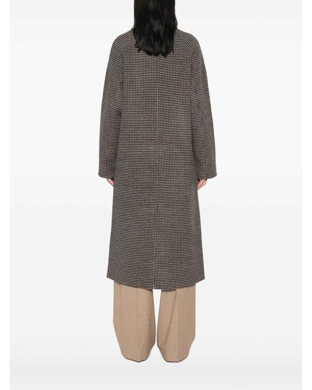 Soft Goat Gray Wool Double-Breasted Coat