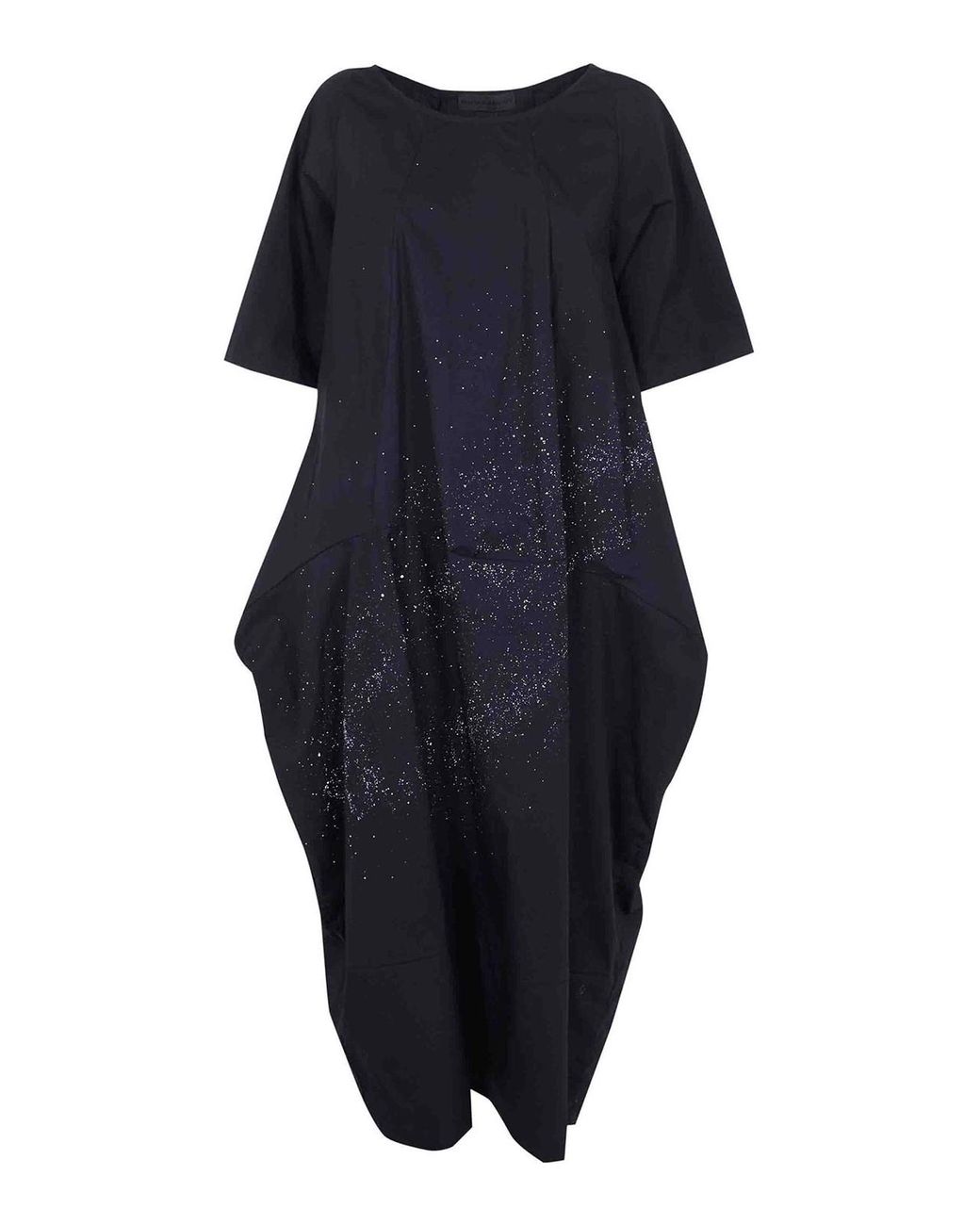 Maria Calderara Blue Crinkled Cotton Long Dress