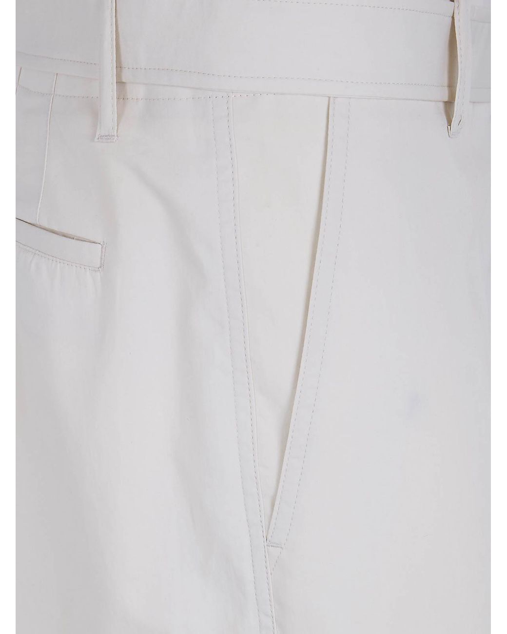 Lardini Gray Silk And Cotton Belt Trousers for men