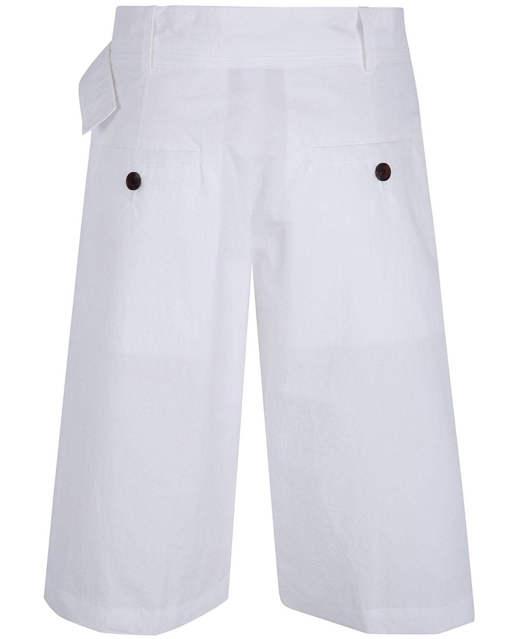 Studio Nicholson White Belted Pleated Short