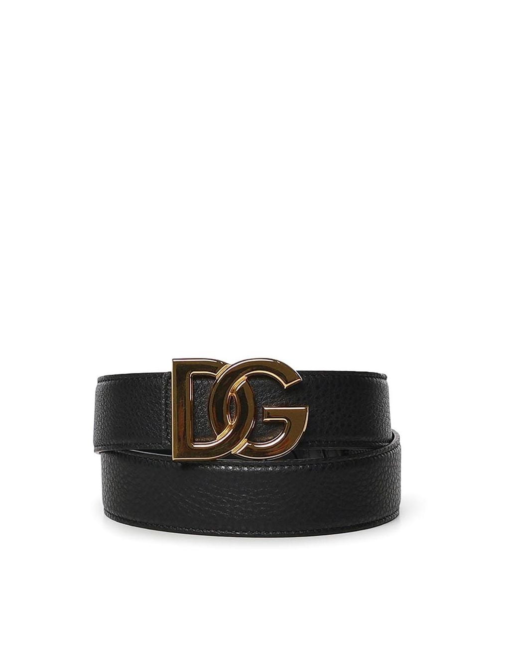 Dolce & Gabbana Black Leather Belt With Logo for men