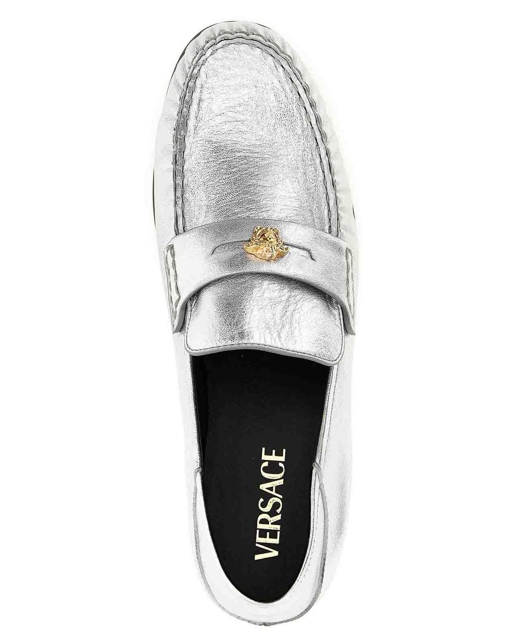 Versace White Loafers