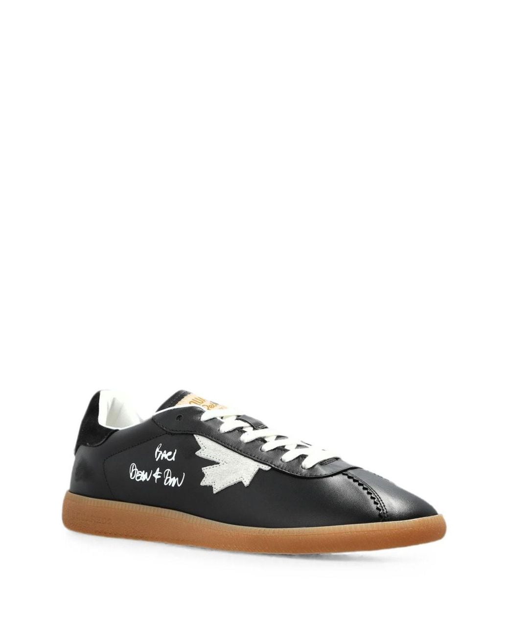 DSquared² Black Leather Sneakers With Laces for men