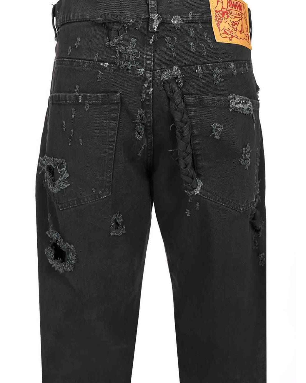 Magliano Black Broken Bull Level Jeans for men