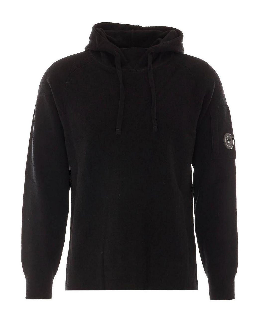 C P Company Black Knitted Hoodie for men